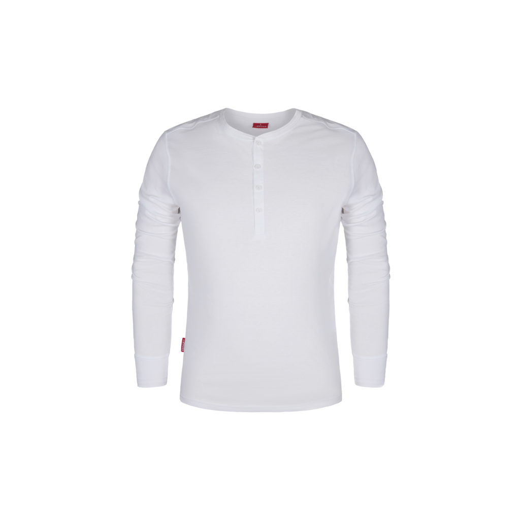 Grandad langærmet t-shirt, hvid